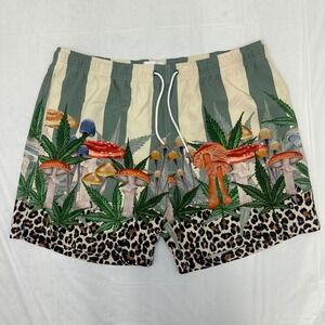 Mavrans Swim Trunks Shorts Men's XXL Weed Mushroom Heightened Senses‎ Leopard